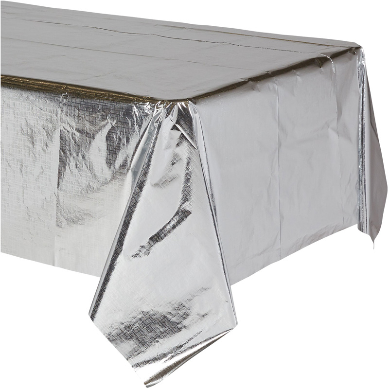 METALLIC SILVER TABLECOVER