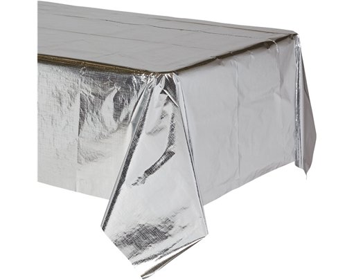 METALLIC SILVER TABLECOVER