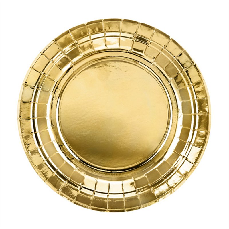 (6) 18cm GOLD FOIL PLATES