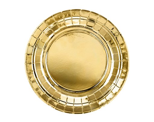 (6) 18cm GOLD FOIL PLATES