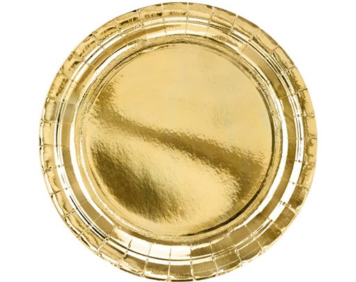 (6) 23cm GOLD FOIL PAPER PLATES
