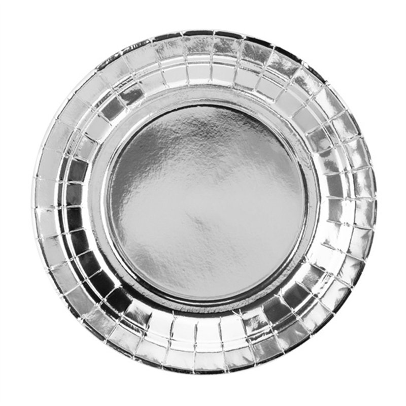 (6) 18cm SILVER FOIL PAPER PLATES