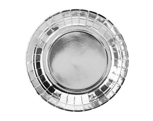 (6) 18cm SILVER FOIL PAPER PLATES