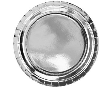 (6) 23cm SILVER FOIL ROUND PLATES