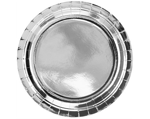 (6) 23cm SILVER FOIL ROUND PLATES