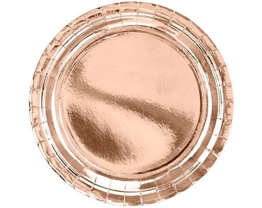 (6) ROSE GOLD FOIL ROUND PAPER PLATES