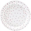 6PK 18cm ROSE GOLD DOTS ON WHITE PLATES