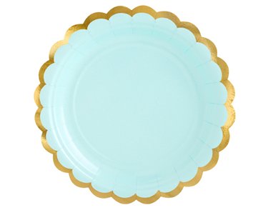 6PK 18cm GOLD SCALLOPED EDGE MINT PLATES