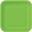 16PK 7in LIME GREEN SQUARE PLATES