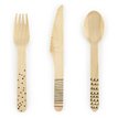 18PK WOODEN CUTLERY WITH BLACK TIPS