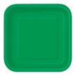 16PK 7in EMERALD GREEN SQUARE PLATES