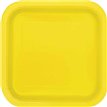 14PK 9in NEON YELLOW SQUARE PLATES