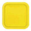 16PK 7in NEON YELLOW SQUARE PLATES