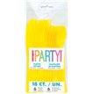 18PC NEON YELLOW ASSORTED PLASTIC CUTLERY