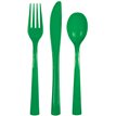 18PC EMERALD GREEN ASSORTED PLASTIC CUTLERY