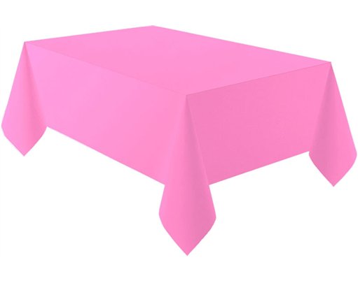 BUBBLEGUM PINK PLASTIC TABLECOVER