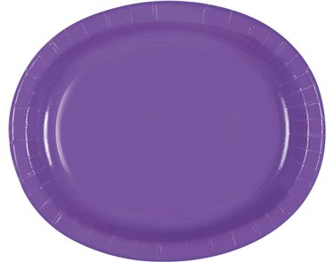 8PK NEON PURPLE OVAL PLATES