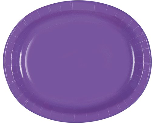 8PK NEON PURPLE OVAL PLATES