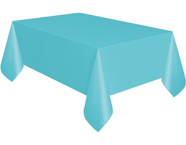 54x108in TERRIFIC TEAL PLASTIC TABLECOVER
