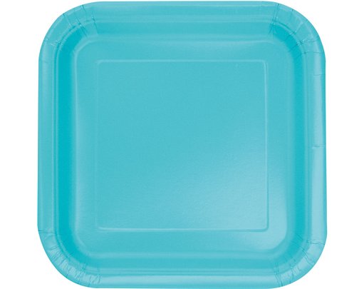 14PK 9in TERRIFIC TEAL SQUARE PLATES