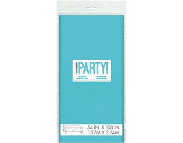 54x108in TERRIFIC TEAL PLASTIC TABLECOVER