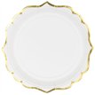 6PK 18.5cm WHITE PLATES WITH GOLD EDGE