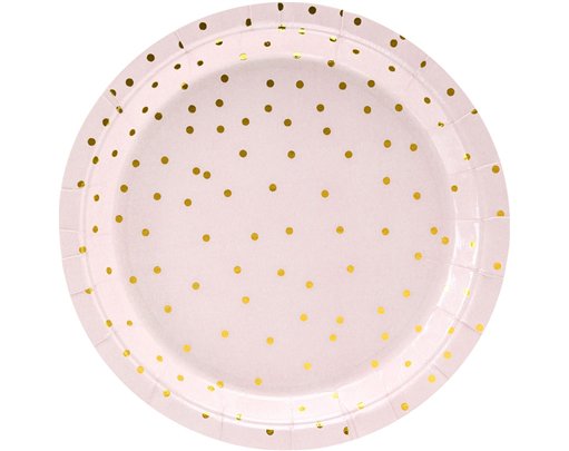 6PK 18cm LIGHT PINK POLKA DOTS PLATES
