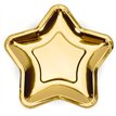 6PK 18cm GOLD STAR SHAPED PLATES