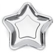 6PK 23cm SILVER STAR SHAPED PLATES