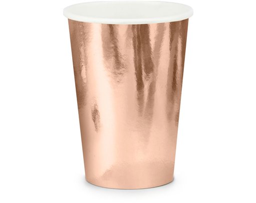6PK 220ml ROSE GOLD PAPER CUPS
