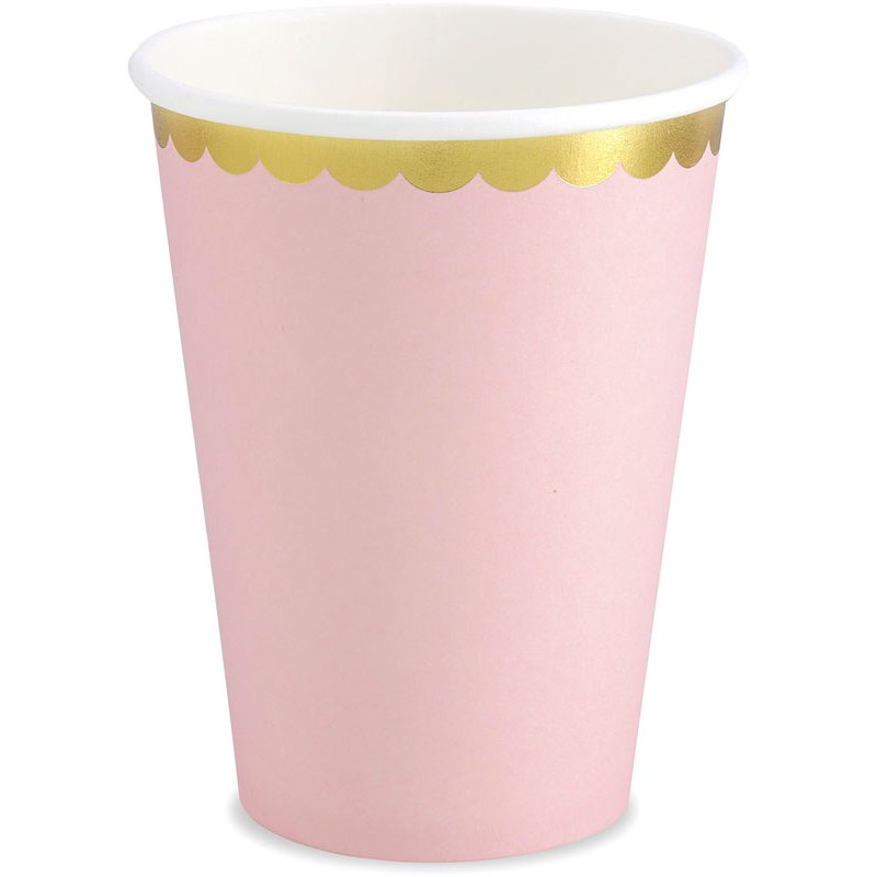 6PK 220ml LIGHT PINK CUPS