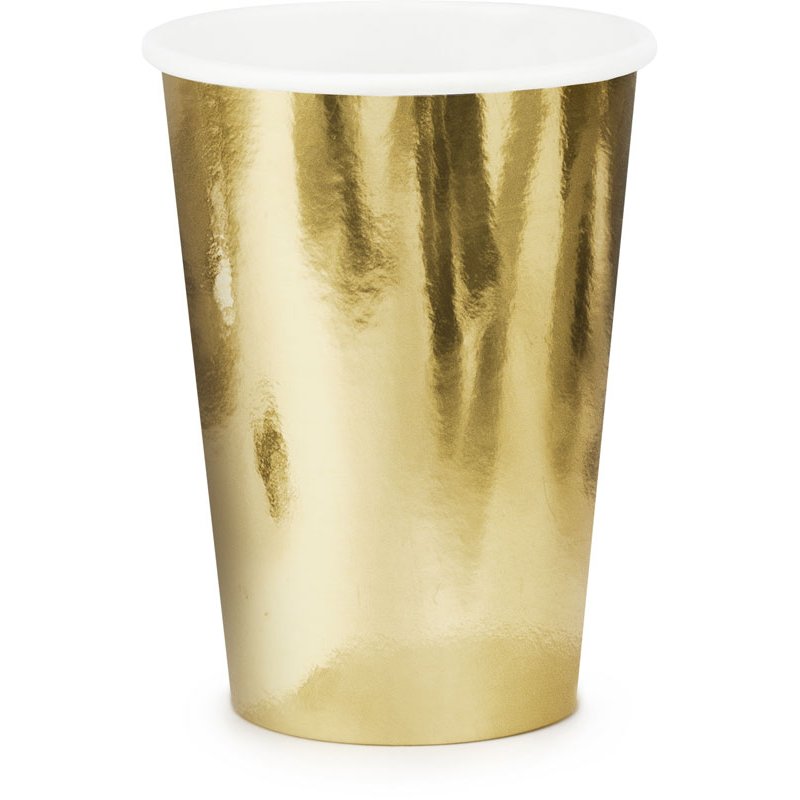 6PK 220ml GOLD CUPS