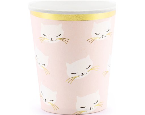 6PK 200ml KITTY CAT CUPS