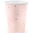 6PK 260ml LIGHT PINK POLKA DOTS CUPS