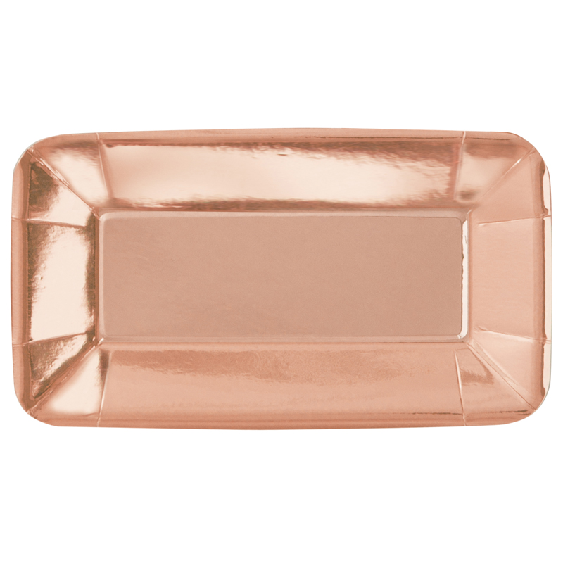 8PK 9x5in ROSE GOLD APP PLATES