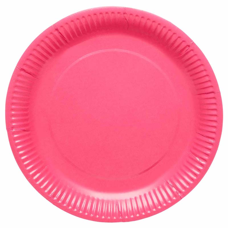 8PK 23cm BUBBLEGUM PINK PAPER PLATES