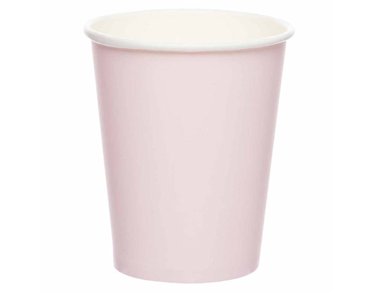 8PK PAPER CUP 237ML MARSHMALLOW PINK