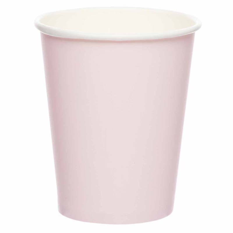 8PK PAPER CUP 237ML MARSHMALLOW PINK