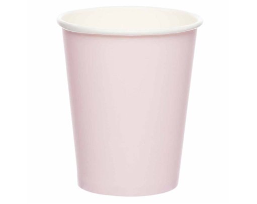 8PK PAPER CUP 237ML MARSHMALLOW PINK