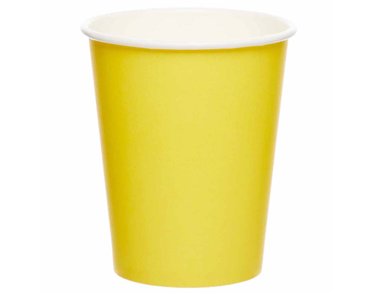 8PK PAPER CUP 237ML BUTTERCUP YELLOW