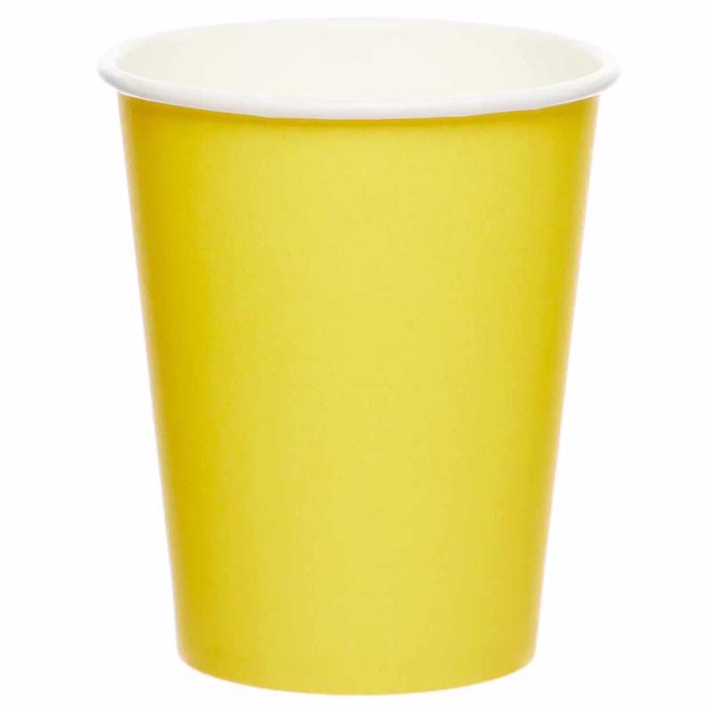 8PK PAPER CUP 237ML BUTTERCUP YELLOW