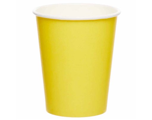 8PK PAPER CUP 237ML BUTTERCUP YELLOW