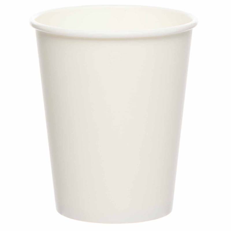 8PK PAPER CUP 237ML COCONUT WHITE