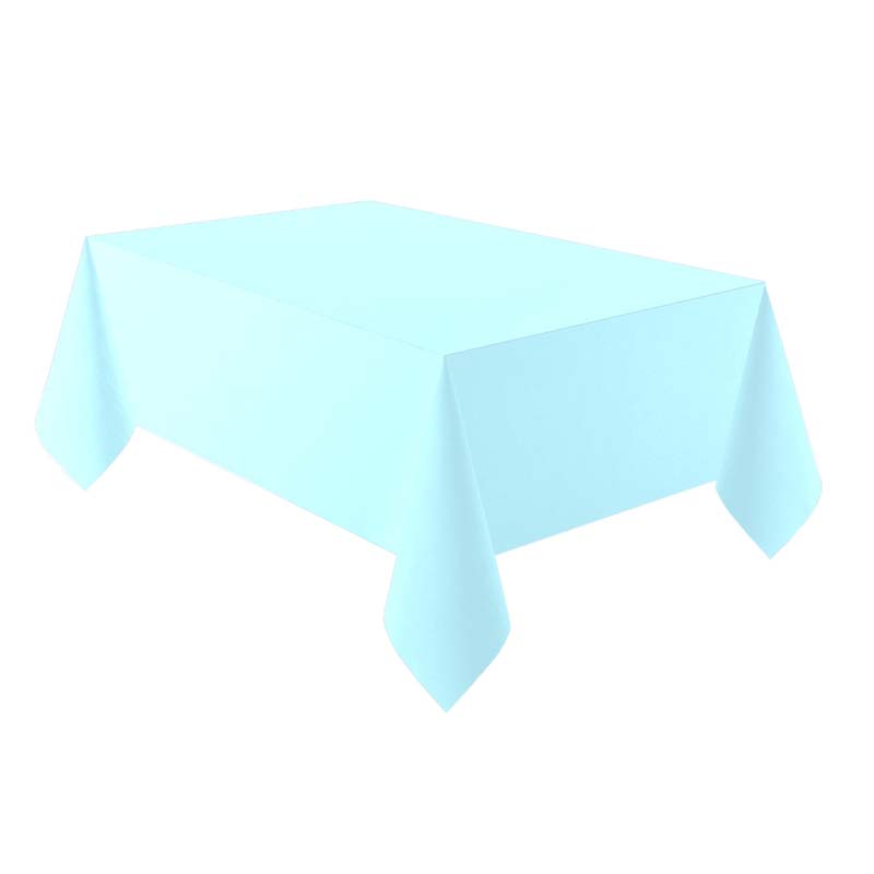 1PK PLASTIC TABLECOVER CLEAR SKY BLUE