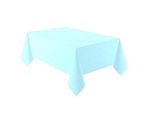 1PK PLASTIC TABLECOVER CLEAR SKY BLUE