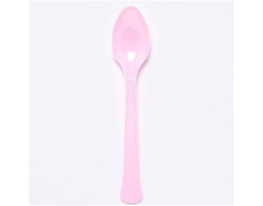 24PK MARSHMALLOW  PINK PLASTIC SPOONS
