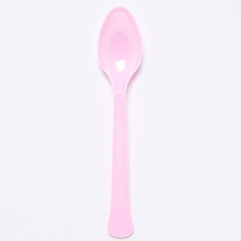 24PK MARSHMALLOW  PINK PLASTIC SPOONS
