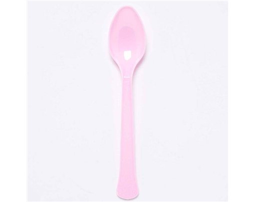 24PK MARSHMALLOW  PINK PLASTIC SPOONS