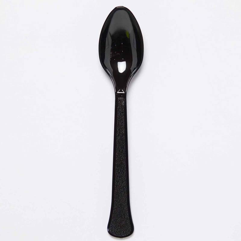 24PK PLASTIC SPOONS 24PK CHARCOAL BLACK