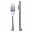 24PK MIXED CUTLERY 24PK GRAPHITE SILVER